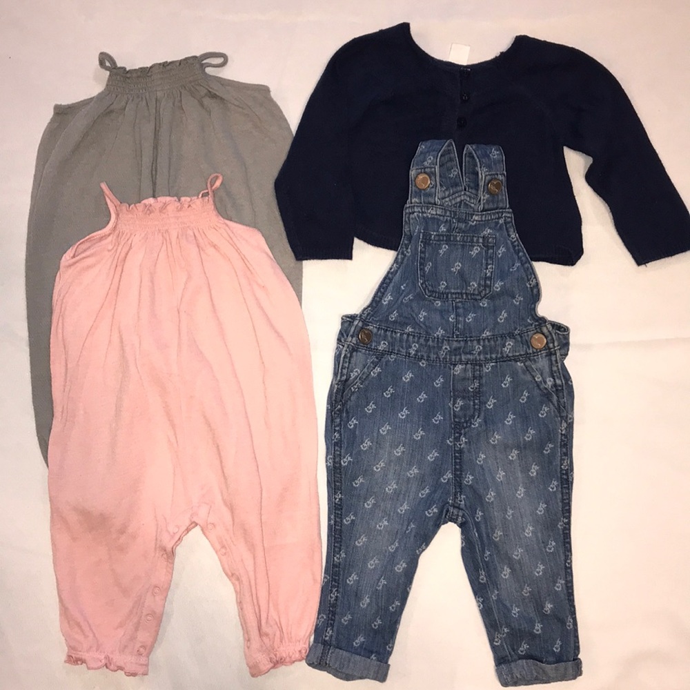 6-12 M Old Navy Overall Bundle